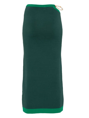 Salvador Beaded Midi Skirt in Forest Green
