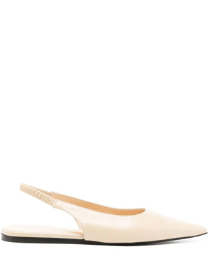 Spike Flat Slingback in Parchment