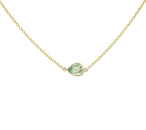 Guardian Green Pear Jollie Necklace in Yellow Gold