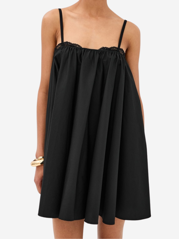 STAUD, Cecily Mini Dress in Black, Size Medium
