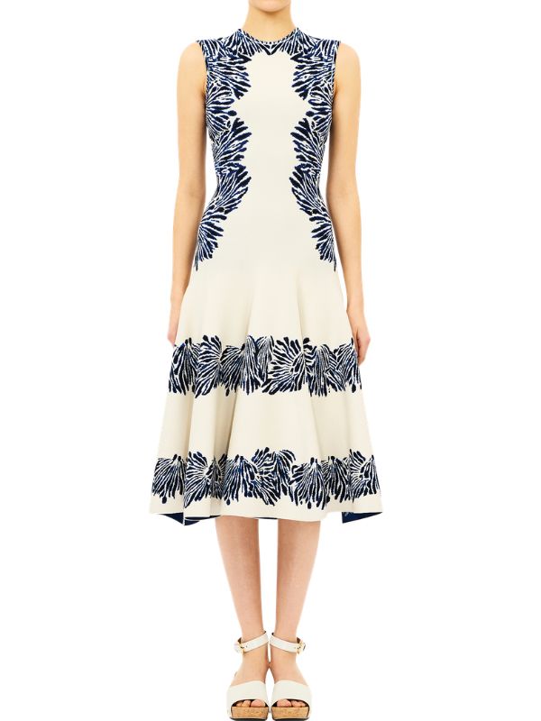 Iona Jacquard Knit Dress in Lapis