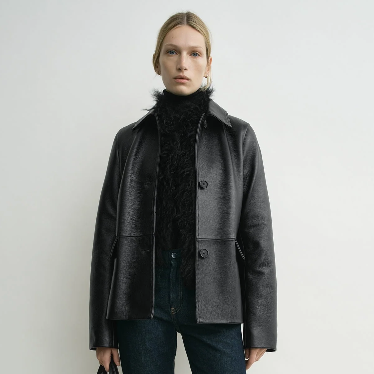 Stylish Sue Leather Jacket in Cognac featured in the 'Fall for Leather' collection of leather clothes for a trendy autumn look.