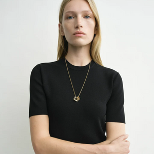 Stylish outfit from the Fall Staples collection featuring Nili's Belt in Black with Antique Brass Buckle and Olivia Blouse in Ivory.