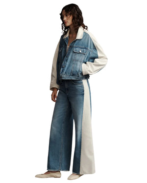 Dylan Jacket in White/Vintage Denim