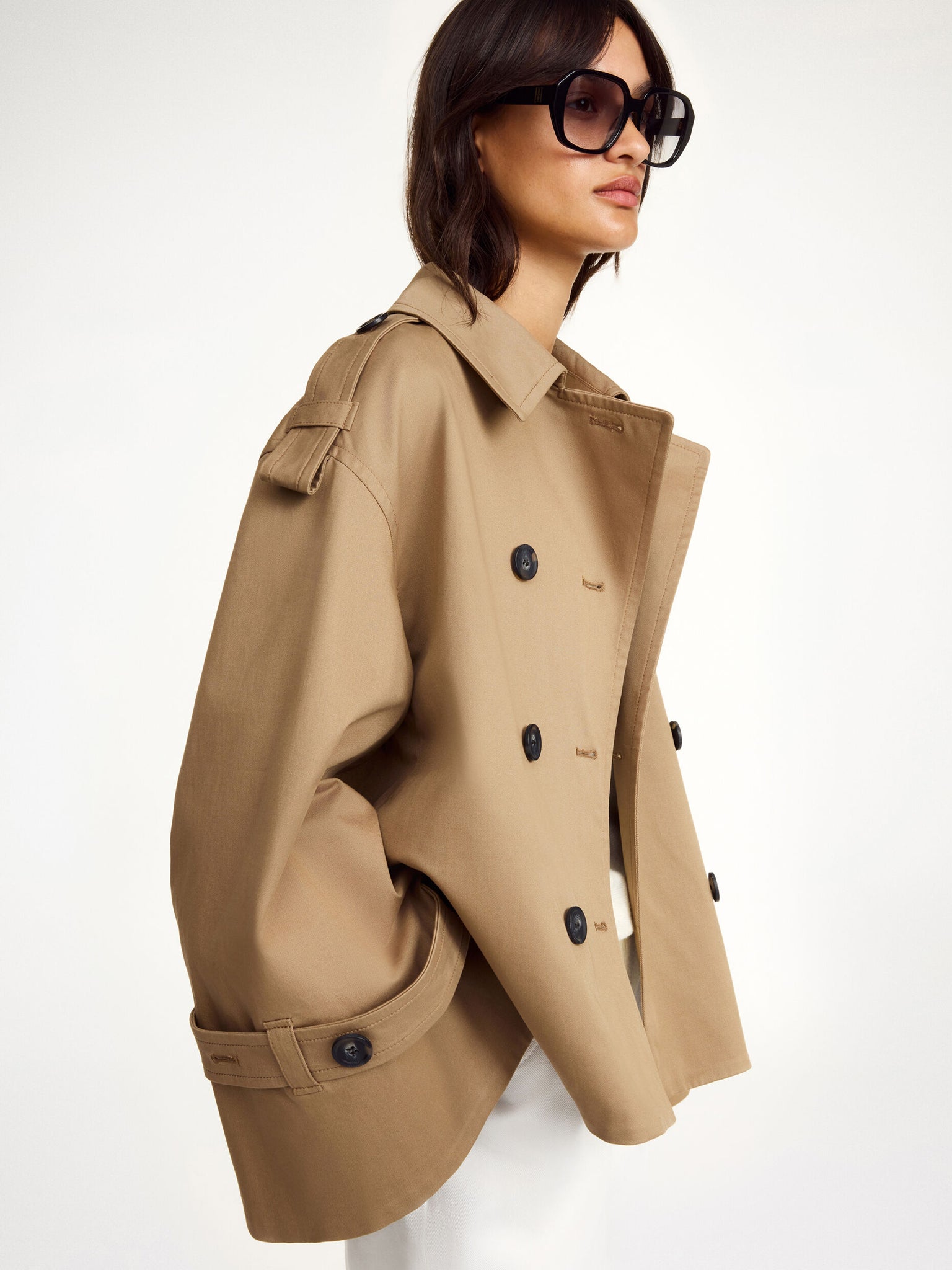 Alisandra Trench Jacket in Fossil