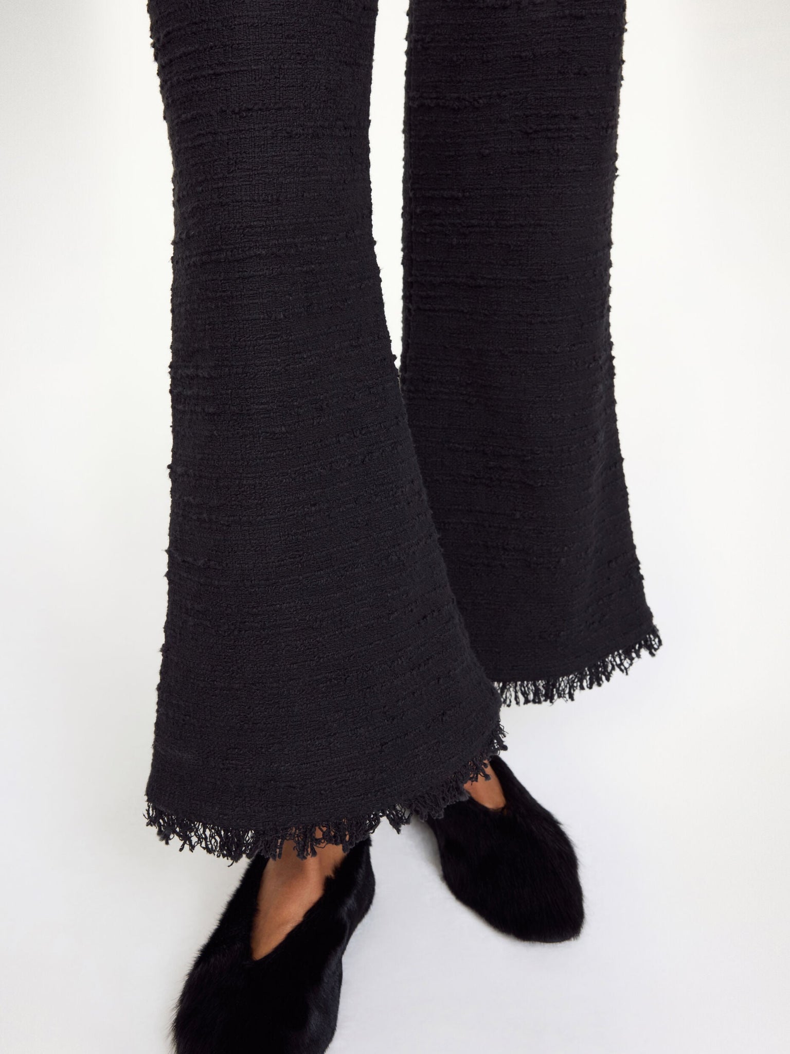 Full outfit look featuring the Mafaldana Boucle Trousers in Black styled with the coordinating Diana blouse.