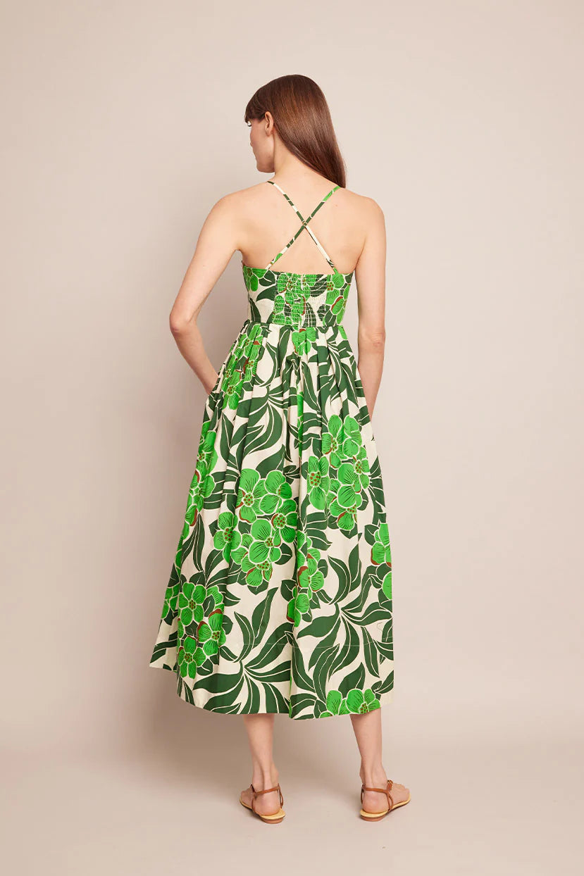 Leo Midi Dress in Palm Beach Green