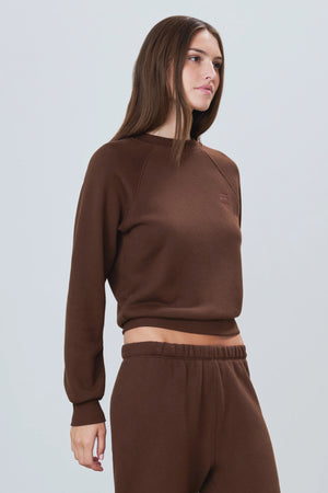 Shrunken Raglan Sweatshirt in Chocolate