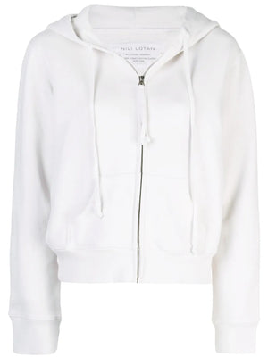 Callie Hoodie in Chalk by Nili Lotan featuring a slightly shrunken fit and made from 100% American cotton.