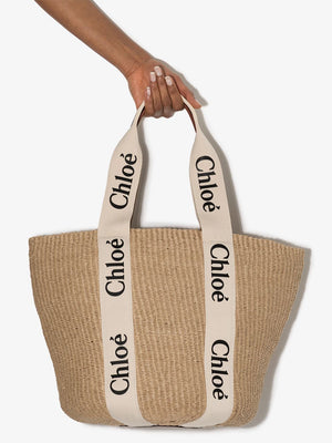 Large Woody Basket Bag in White