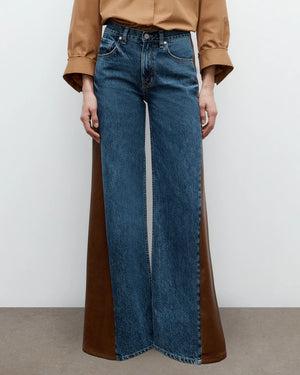 Back view of the Ramblin Man Jean in Paris/Mahogany emphasizing the relaxed fit and stitch detailing.
