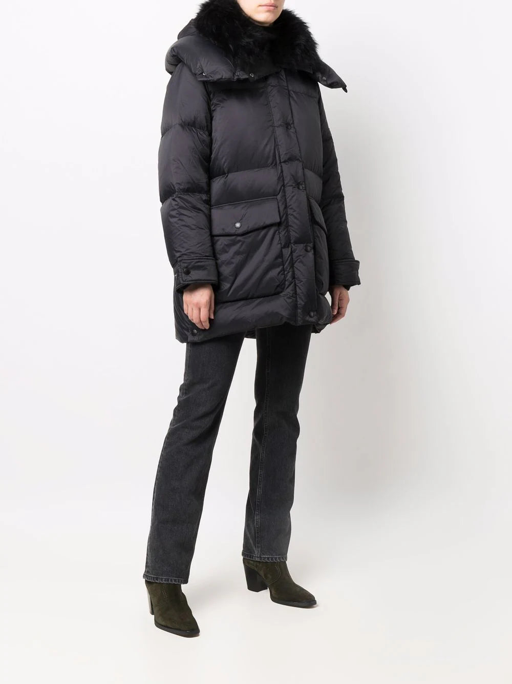 Doudoune 83cm Coat in Noir