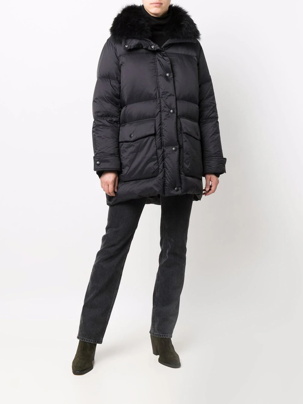 Doudoune 83cm Coat in Noir