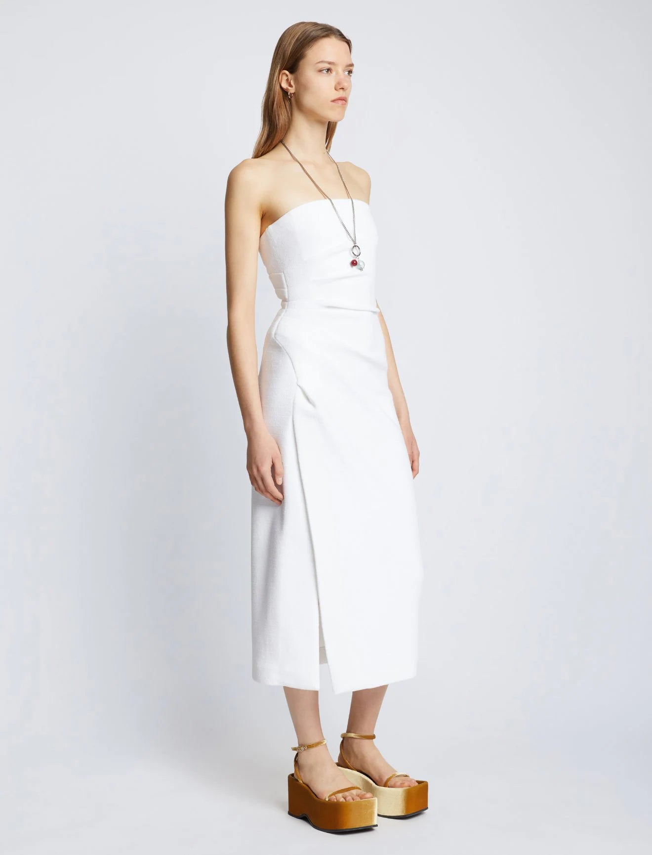Compact Terry Jersey Dress in White