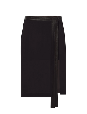 Crepe Chiffon Wrap Skirt in Black