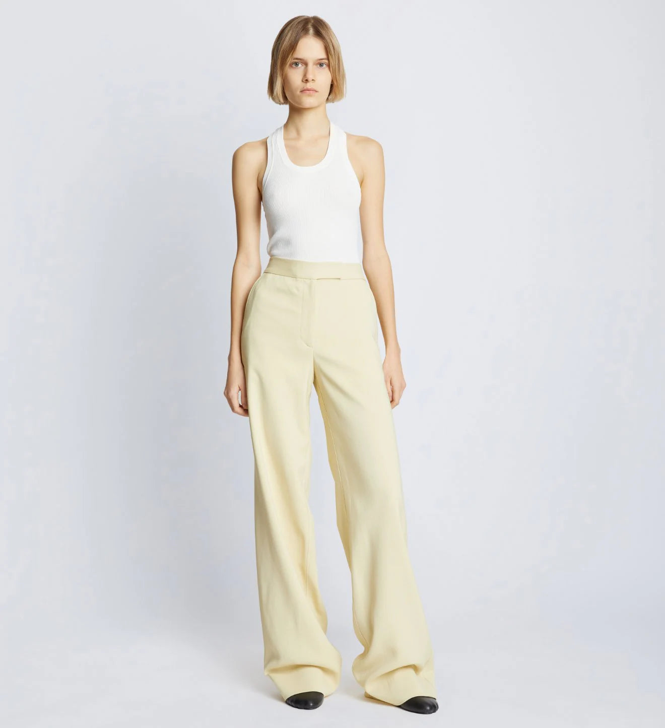 Viscose Suiting Pants in Parchment Yellow