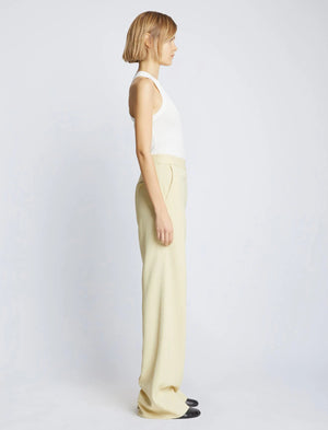 Viscose Suiting Pants in Parchment Yellow