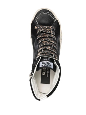 Slide Suede Sneaker in Black/Silver