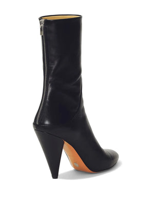Cone Ankle Boots in Black