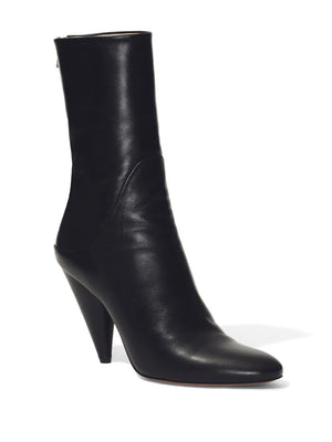 Cone Ankle Boots in Black
