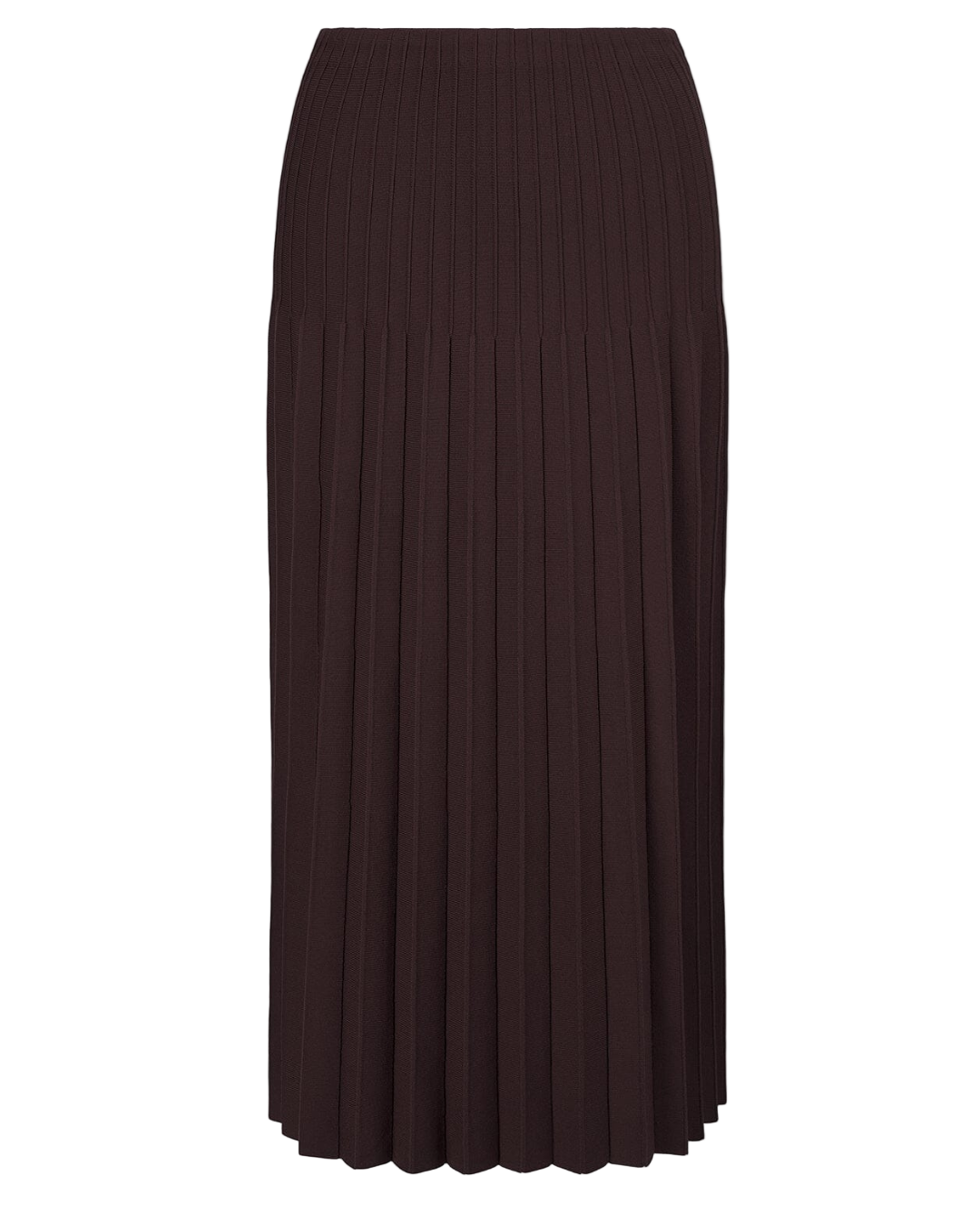 Stylish Lena Skirt in Earth by Staud, featuring pleats and ottoman stitch detailing.