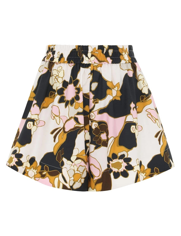 Maxine Relaxed Short in Yellow Kaleidoscope Floral