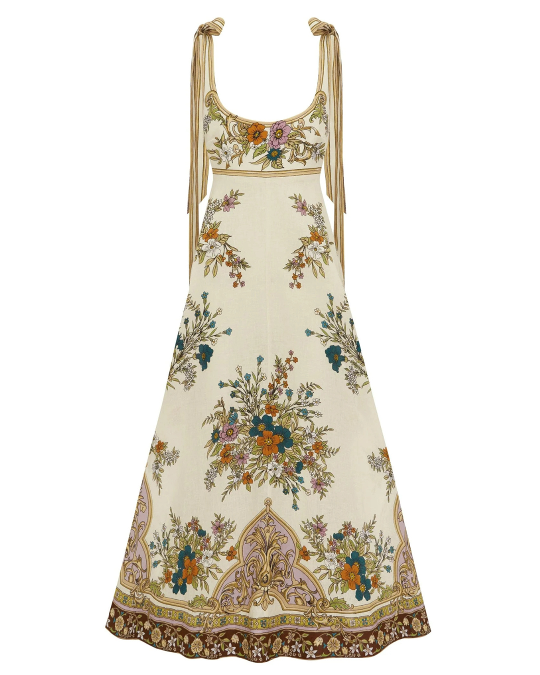 Antoinette Ballet Sundress in Cream showcasing a stylish midi silhouette with shirred panels, perfect for a summer outfit. Ideal ballet sundress cream.
