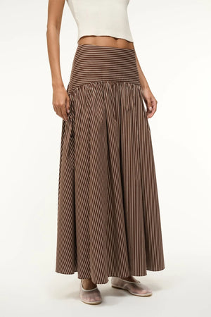 Procida Skirt in Dark Oak Micro Stripe