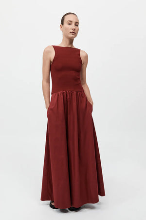 Bateau Cut Out Dress in Berry