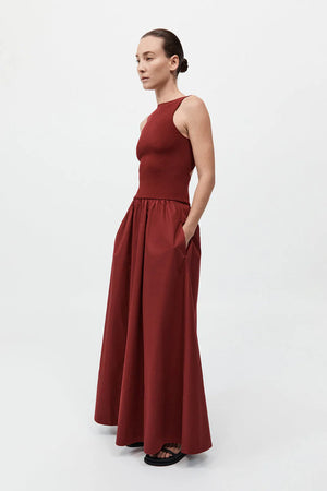 Bateau Cut Out Dress in Berry