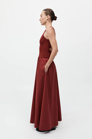 Bateau Cut Out Dress in Berry
