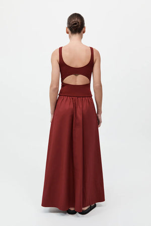 Bateau Cut Out Dress in Berry