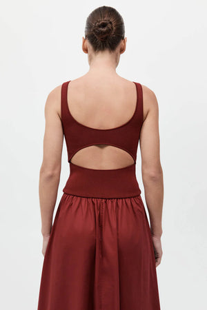 Bateau Cut Out Dress in Berry