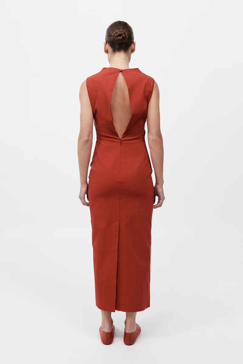 Soft Sculptural Dress in Rosso
