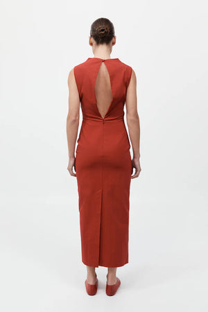 Soft Sculptural Dress in Rosso