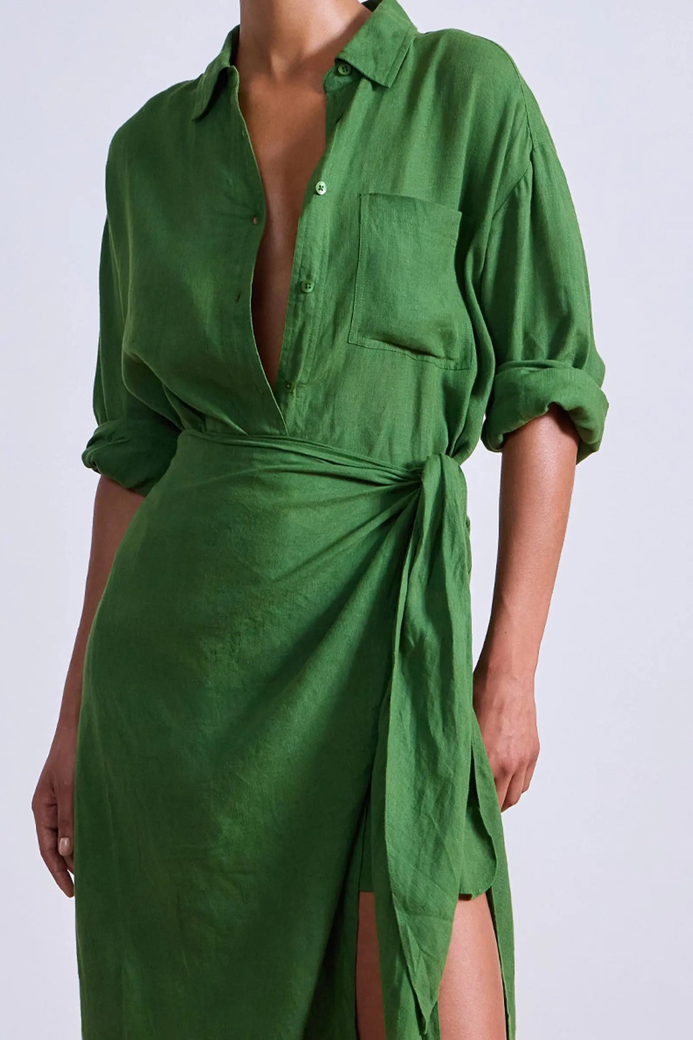 Alessandra Sarong Shirt Dress in Jardin