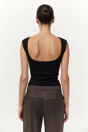 Organic Cotton Ballerina Top in Jet Black