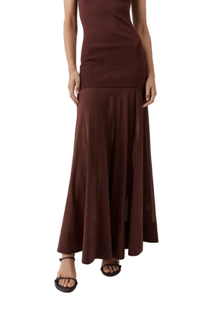 open lace back dress St. Agni Sheer Silk Circle Hem Dress