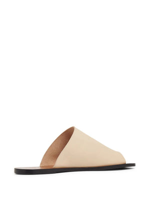Rosa Leather Cutout Sandals in Limestone