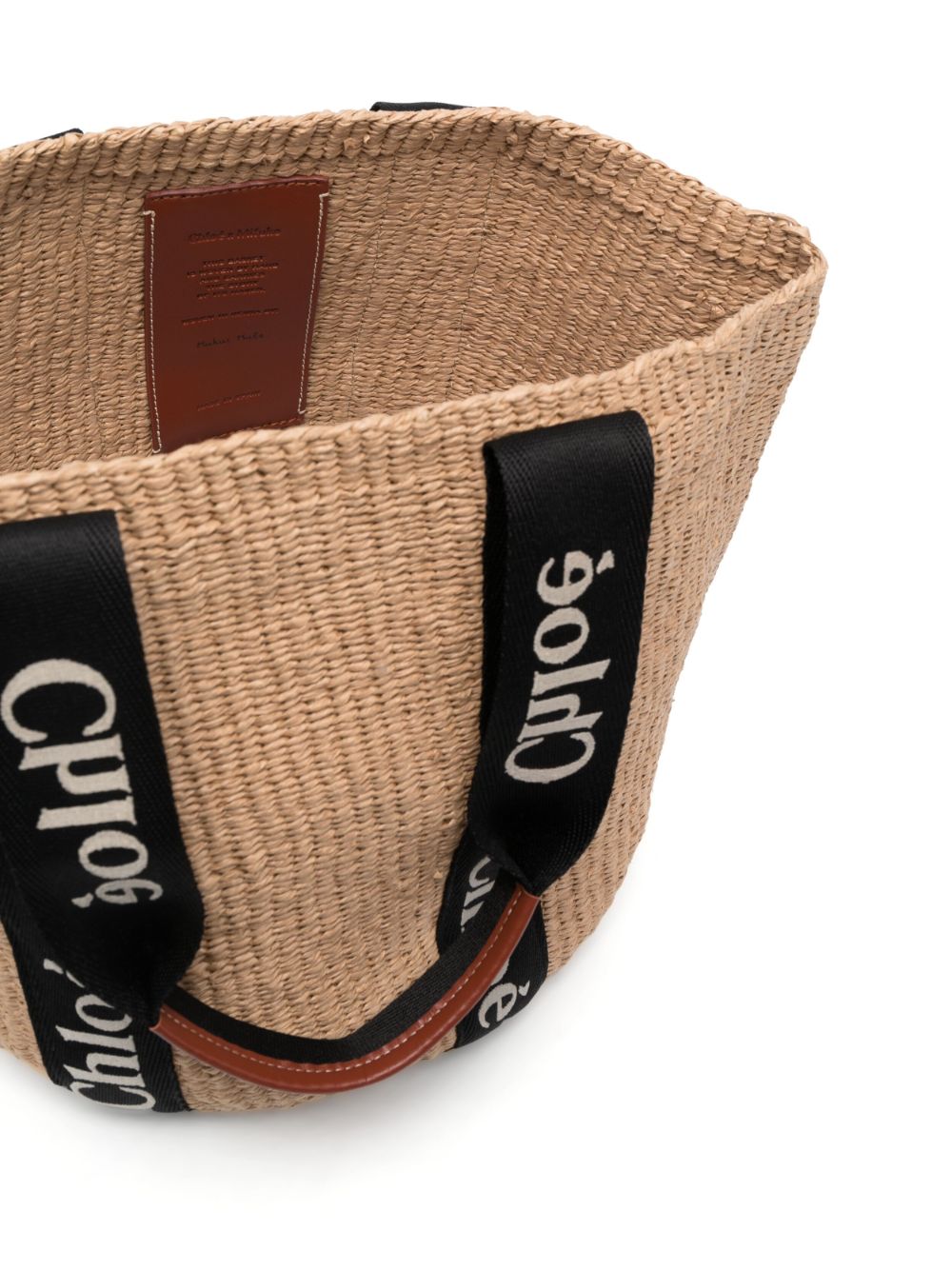 Large Woody Basket Bag in Black/Beige