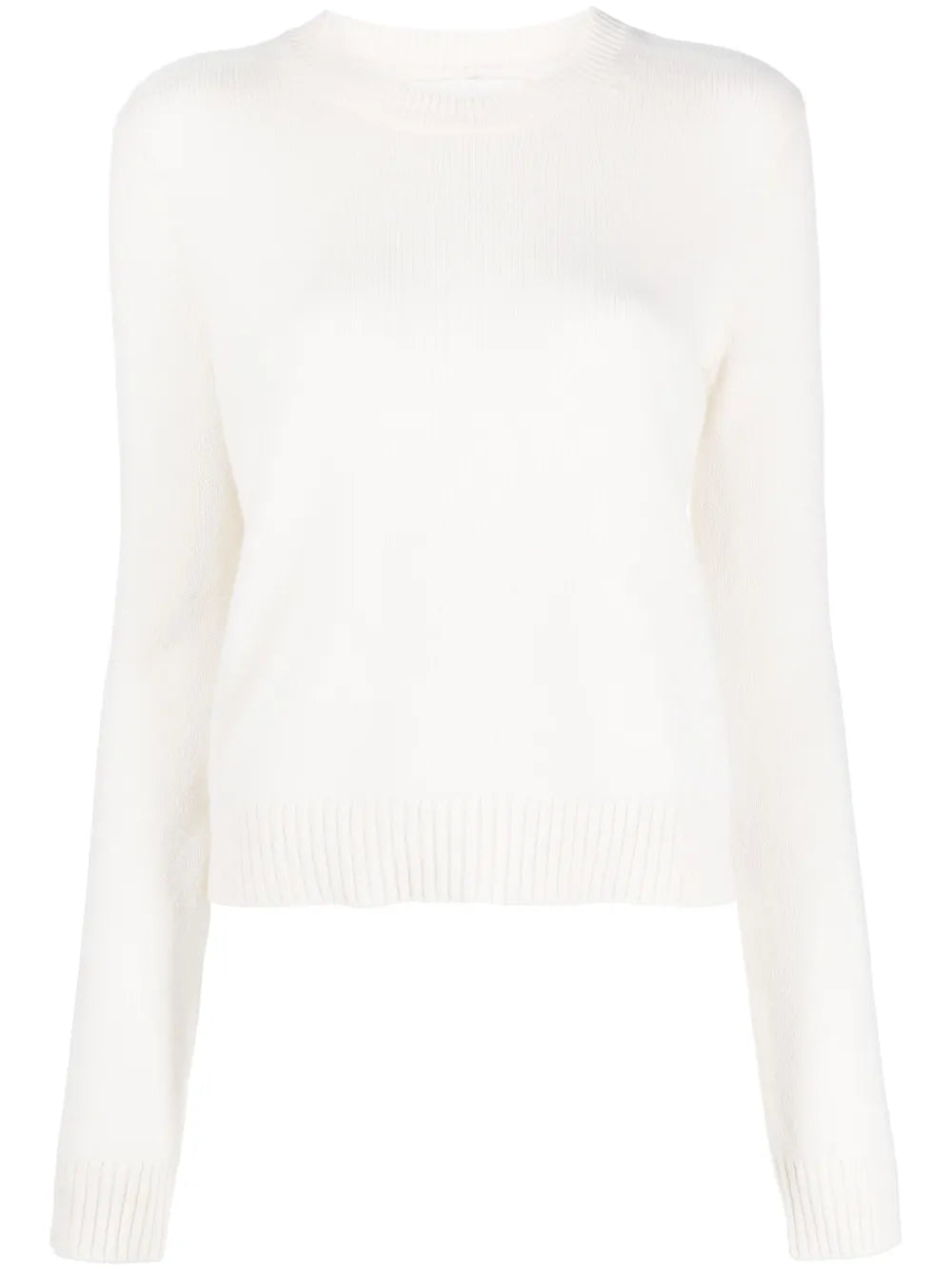 Mable Sweater in Cream by Lisa Yang, showcasing its soft cashmere texture and relaxed crewneck design.