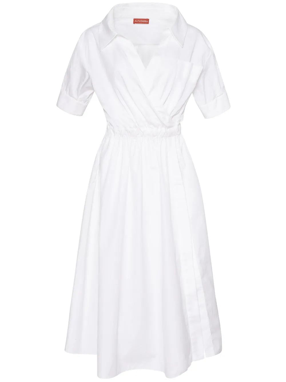 Lydia Dress in Optic White by Altuzarra, featuring a relaxed midi silhouette made from airy cotton poplin.