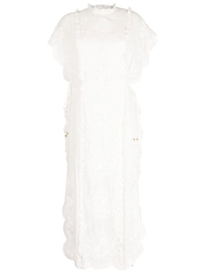 Alight Draw Waist Midi Dress in Ivory