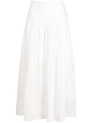 Alight Basque Midi Skirt in Ivory