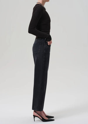 Back view of Lindz Easy Straight in Vintage Black, showcasing the relaxed fit and vintage appeal.