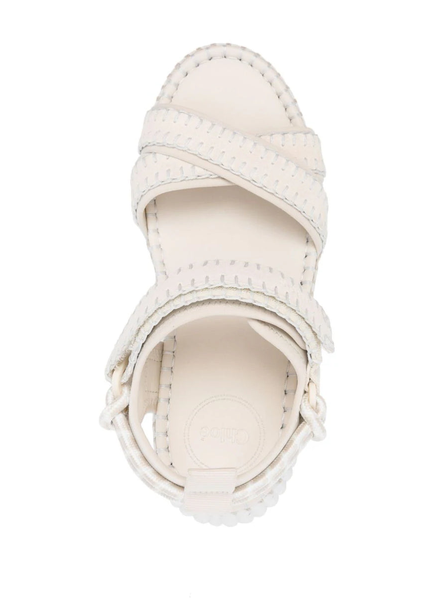 Chloé White Nama Platform Sandals