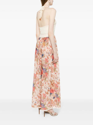 August floral-print Halterneck Maxi Dress