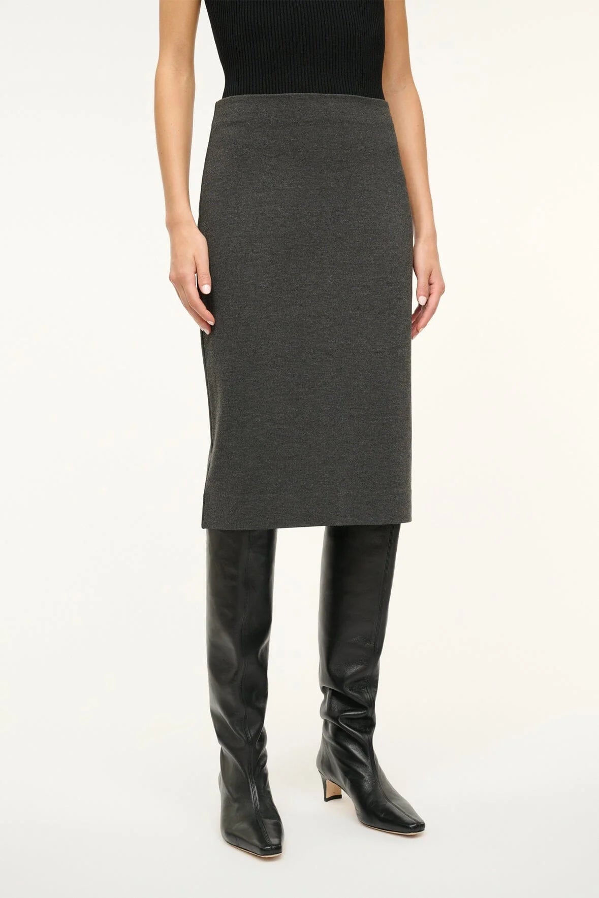 Pascale Pencil Skirt in Heather Grey