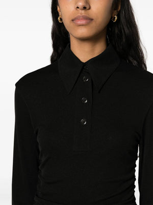 Verity Mesh Jersey Shirt Dress in Black