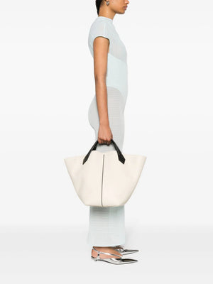 Large Chelsea Tote in Ivory/Black